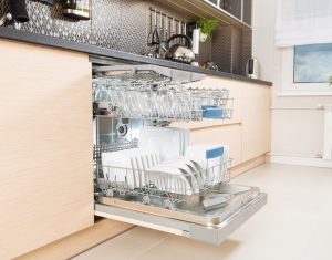 open dishwasher after a cycle