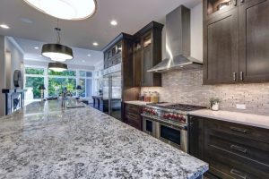 modern kitchen with range hood